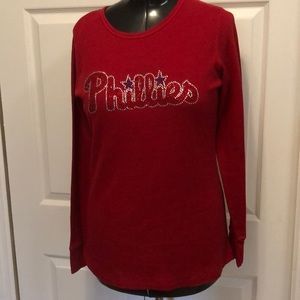 EUC PHILLIES THERMAL TOP WITH GLITTER LOGO 3 XL